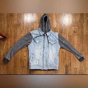 Pelle Pelle Denim Jacket Hooded Multicolor Men’s Size XL